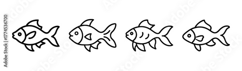 Cute goldfish vector illustration animal fish aquatic pet icon