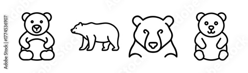 Vector bear illustration scalable icon for general use