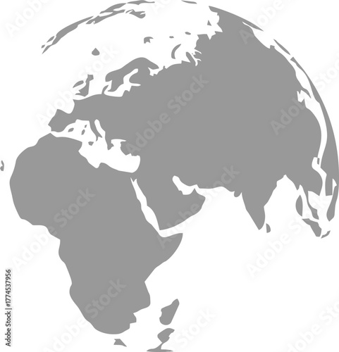 Minimalist World Map Silhouette