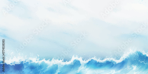 Ocean wave illustration abstract blue and white sea background perfect for summer designs and aquatic themes