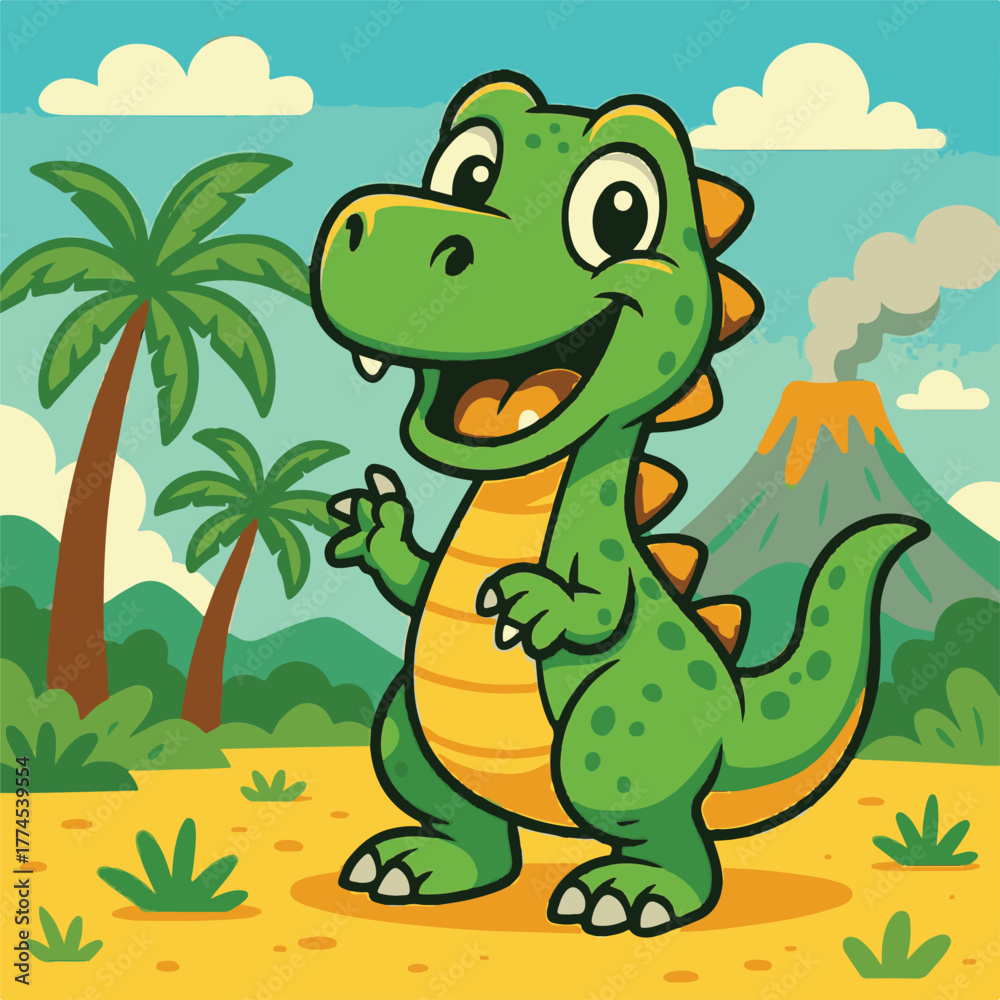 Naklejka premium cartoon vector images of dinosaurs