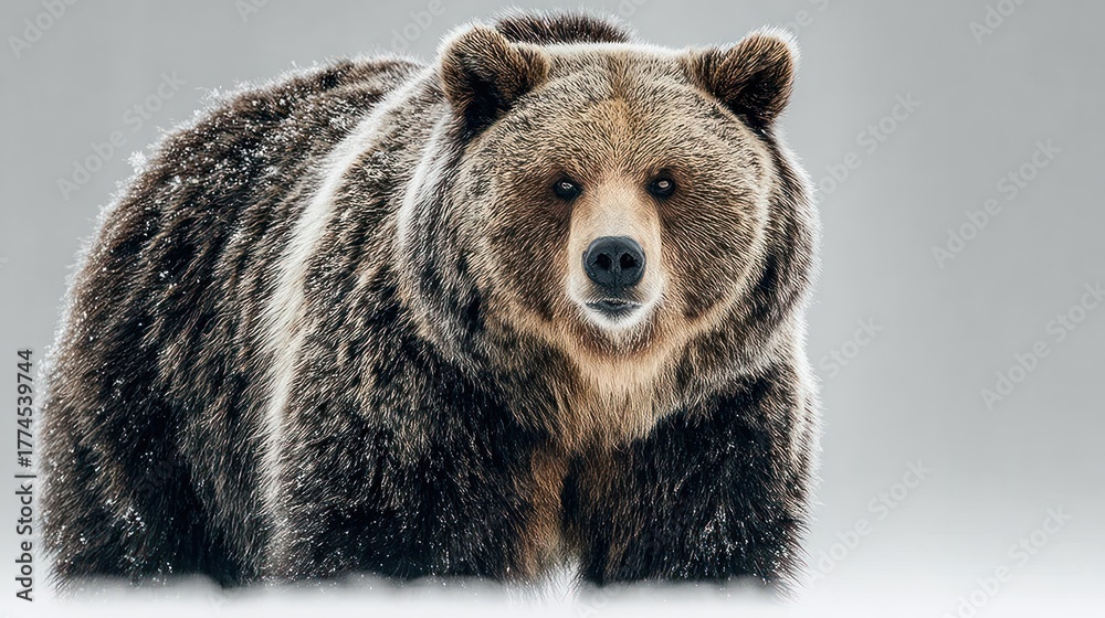 custom made wallpaper toronto digitalA Majestic Grizzly Bear Stands Front and Center in a Studio Portrait.