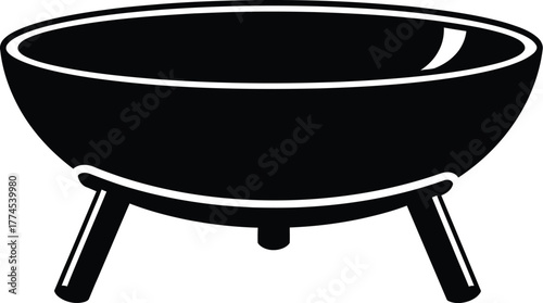 Metal patio fire pit bow vector silhouette icon
