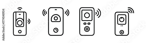 Smart device wireless connectivity icons vector