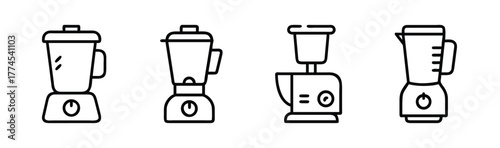 Four different kitchen blender appliance outline icons
