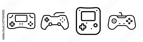 Video game controllers and handheld console set
