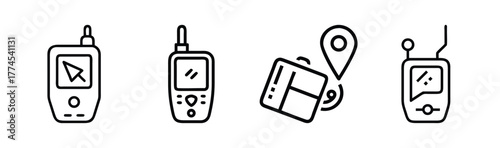 Communication, location, and travel logistics icons