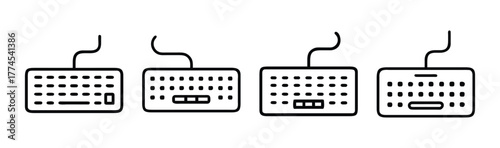 Line art computer input device keyboard icons.