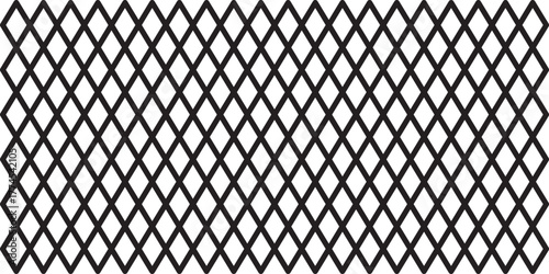Abstract Seamless Geometric Diamonds Pattern. Thin Line Texture. White Textured Background. Grid, mesh, lattice background with rhombus, diamond shapes.