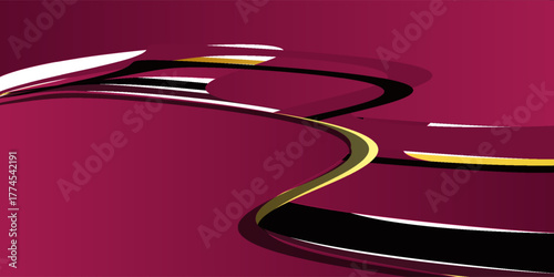 Vector magenta line background curve element with black space for text and message design, amazing royal design