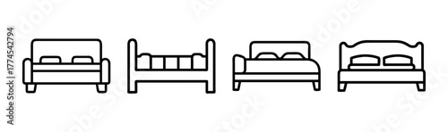 Modern vector art bed frame illustration scalable geometric furniture design