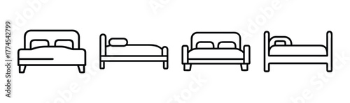 Modern minimalist bed frame vector icon furniture design scalable graphic