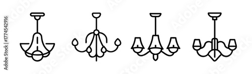 Elegant vector illustration of a classic chandelier iconic design for interior decor