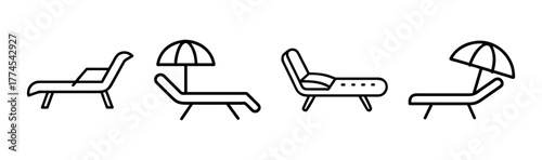 Sleek modern chaise lounge vector illustration for stylish interior design