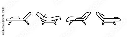 Vector illustration of a chaise lounge for relaxation and comfort in various design applications