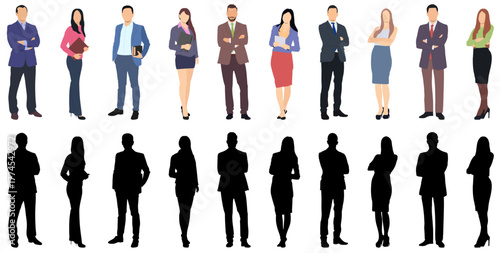 Business people silhouette collection vector illustration.