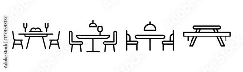 Modern dining bench vector illustration minimalist furniture design scalable eps icon