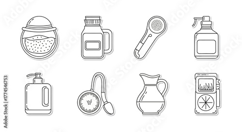 alternative medicine line icons natural wellness treatments and aromatherapy tools for holistic health promotion promoting relaxation and self-care.