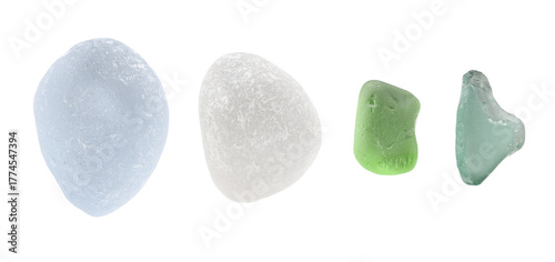 Photography Set polish glass sea pebbles polish isolated on a transparent background