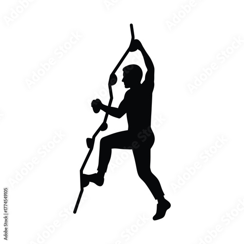 Mountain Climbing Silhouette vector illustration