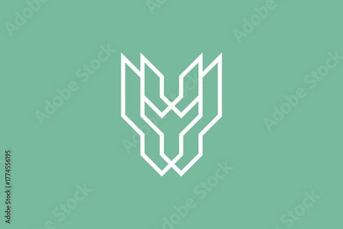 line art lion head logo