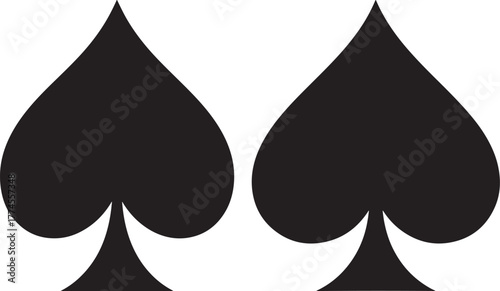 Two black spade symbols in silhouette