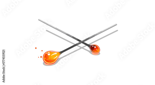 Glossy candy on sticks with shadows: sweet treats isometric artwork