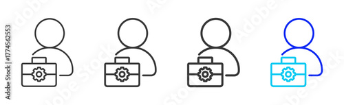 System Maintenance Icon Set Collection in Creative Outline Style for Project Control Dashboard with Modern UI Vector Elements and High Quality Design Pack