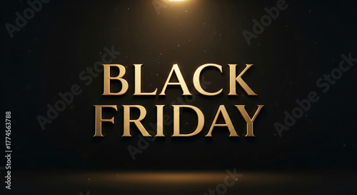 Black friday sale design template Text with decorative golden bow and price tag.