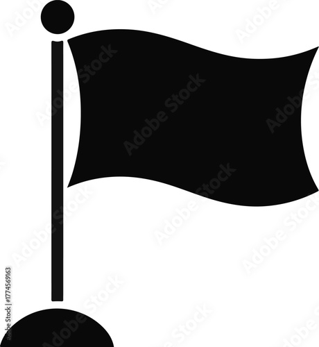 Black Flag Icon on White Background symbol
