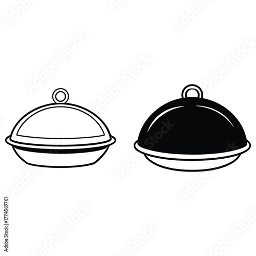 Food Serving Dome Icon – Restaurant Cloche Vector Illustration