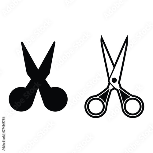 Scissors Icon Vector – Hair Cutting or Craft Tool Illustration