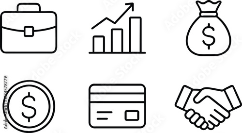 Business & Finance Line Icon Set