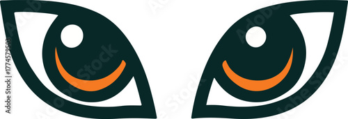 Stylized illustration of two human eyes with vibrant color accents