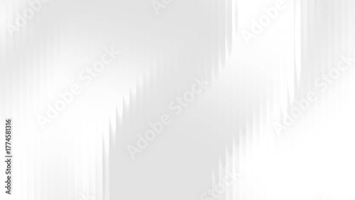 Minimalist white wavy fractal glass effect background. Light gray gradient with a subtle shadowed texture. 4k video.