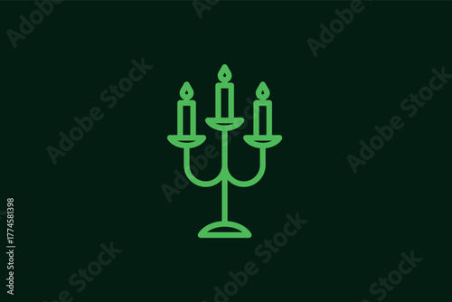 candle holder illustration in flat style design. Vector illustration.	
