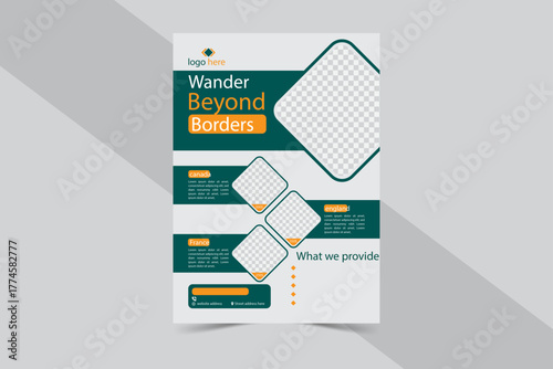 Unique Travel flyer design, tour flyer modern design