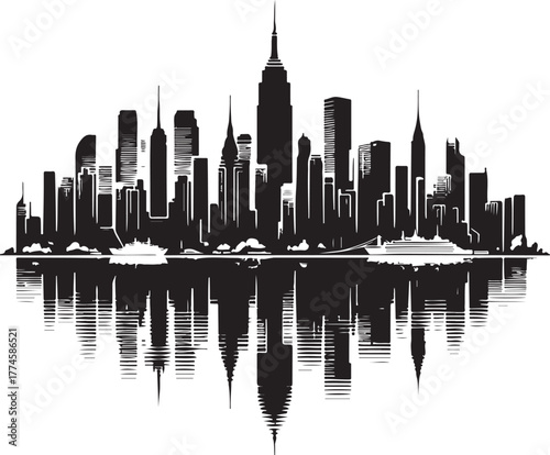 New York City Skyline Silhouette Vector