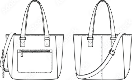 Tote bag fashion flat design