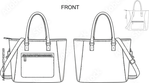 Tote bag fashion flat design