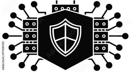 Vintage heraldic shield with swords vector illustration design symbol