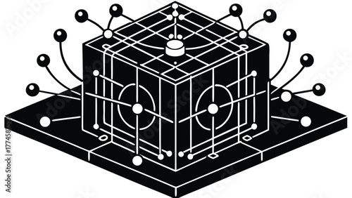 Shopping for a 3D model house design concept using a metal shopping cart illustration