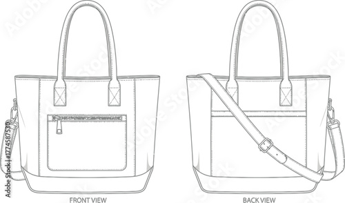 Flat design tote bag illustration