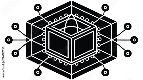 Vector illustration of a shopping cart outside a house with an abstract background for buying and retail business design