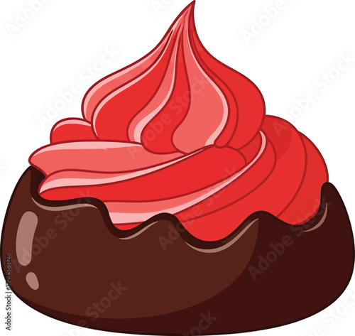 Chocolate and strawberry mousse cupcake