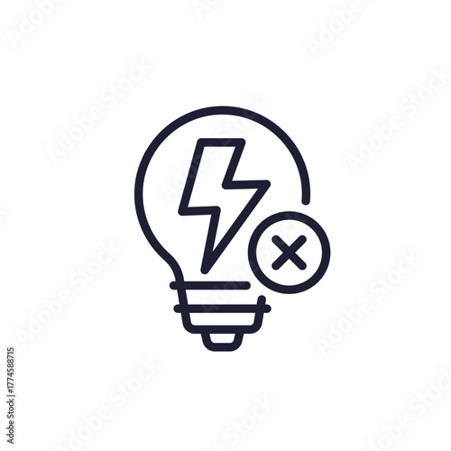 blackout, power outage icon in line design