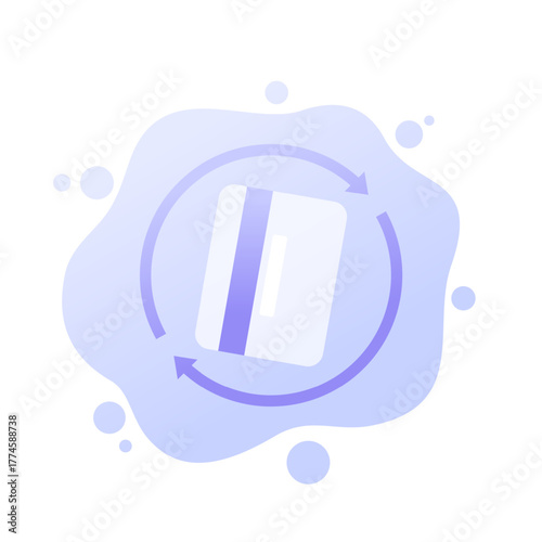 recharge payment icon with a card, vector design