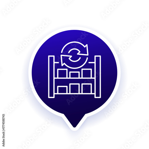 restock inventory icon, line vector
