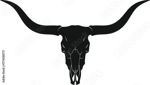 Black bull skull silhouette