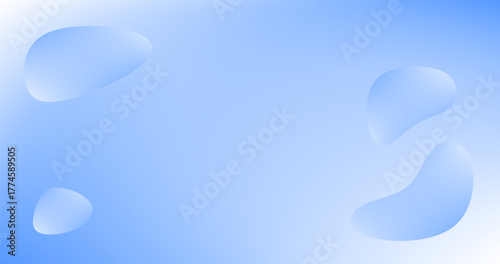 Gradient Light blue background with Fluid drops of water Copy Space Design